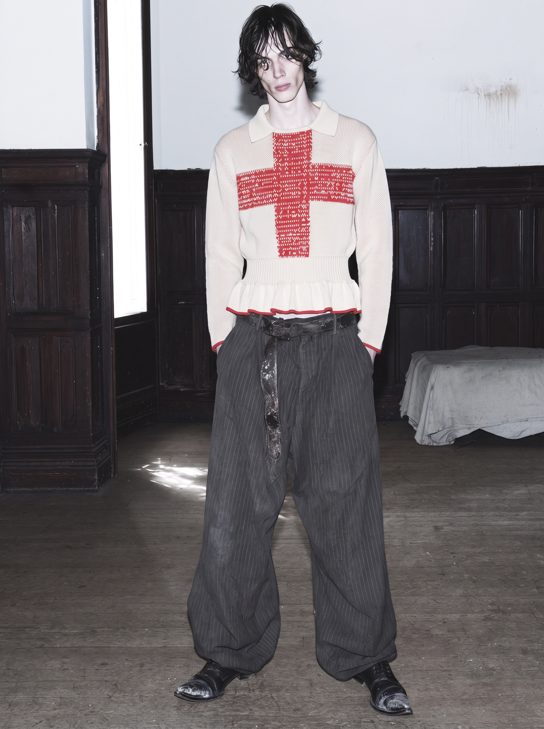 CROSS JACQUARD KNIT POLO