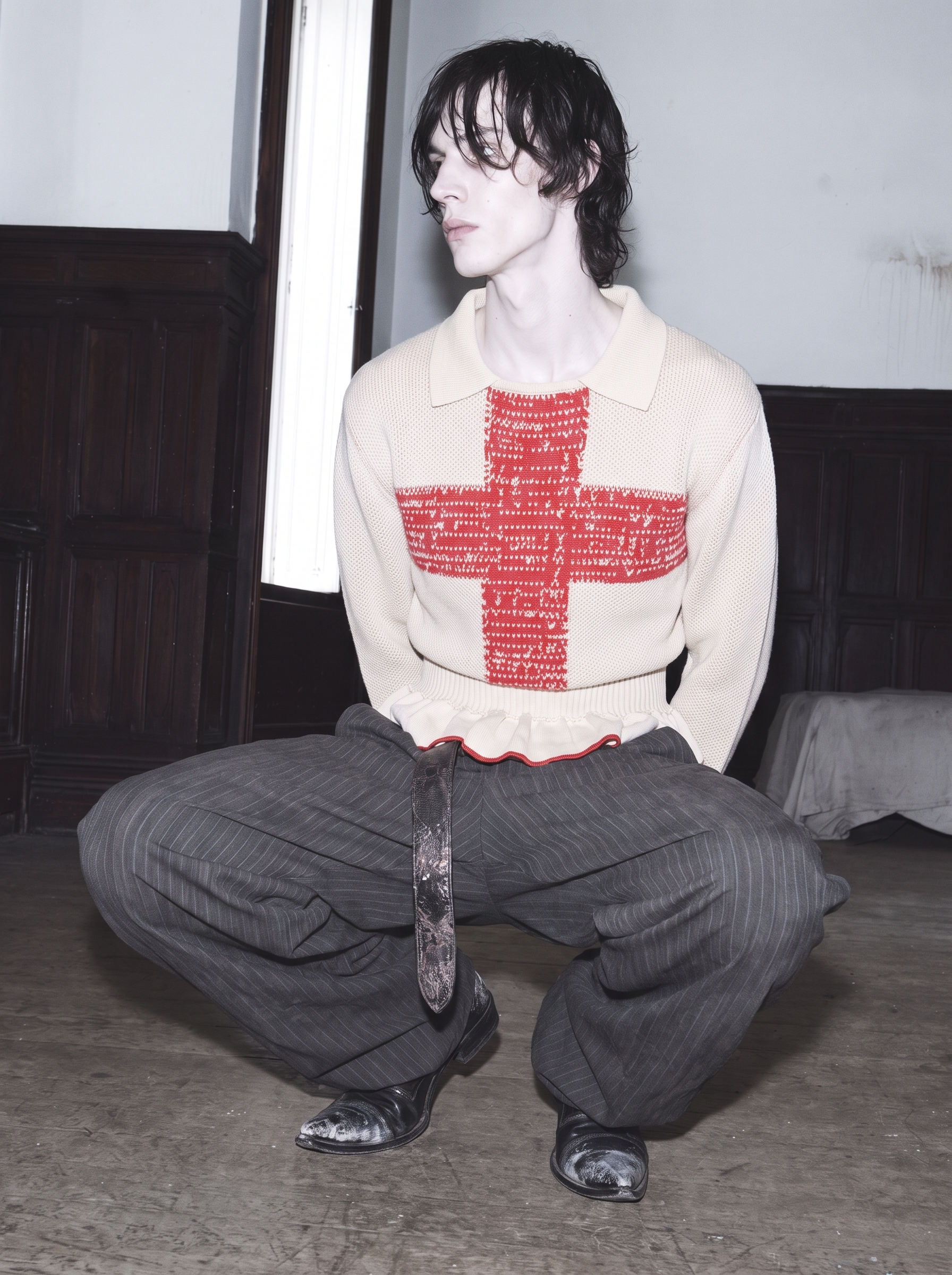 CROSS JACQUARD KNIT POLO