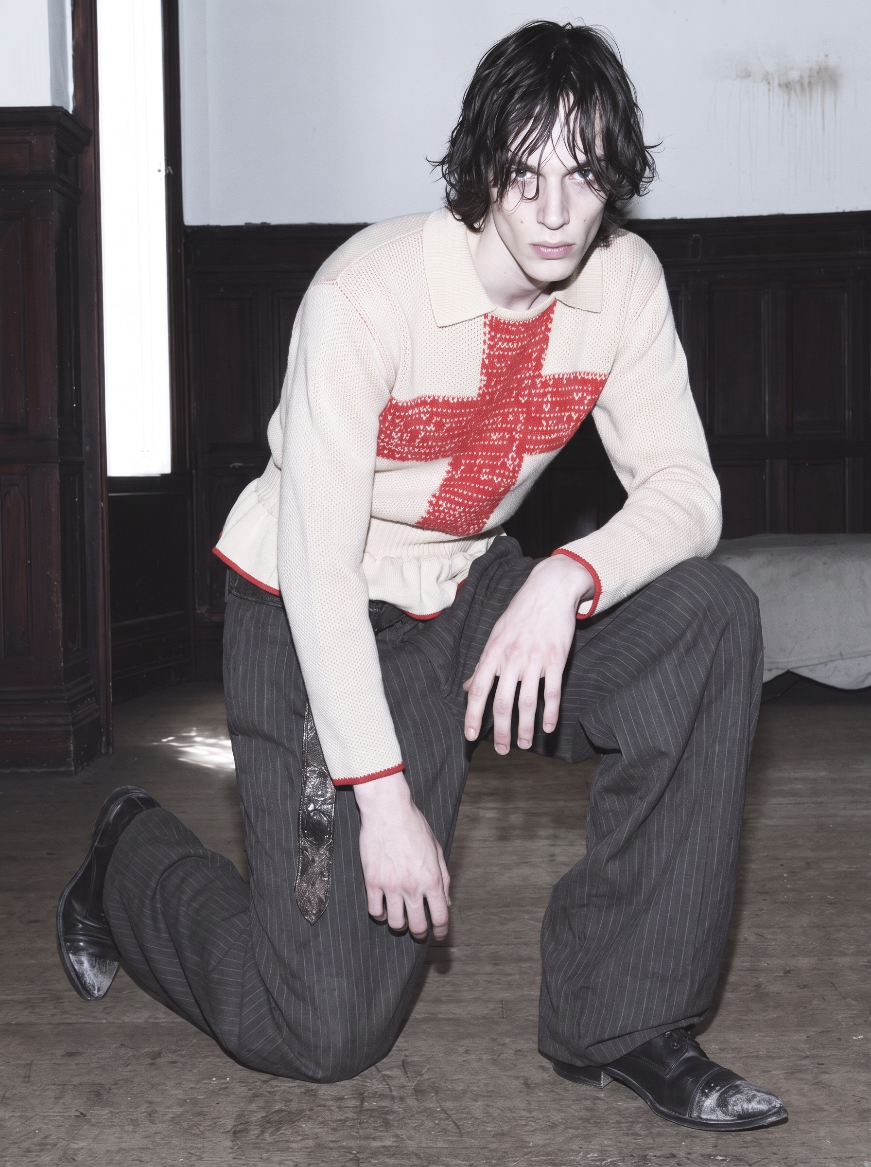 CROSS JACQUARD KNIT POLO